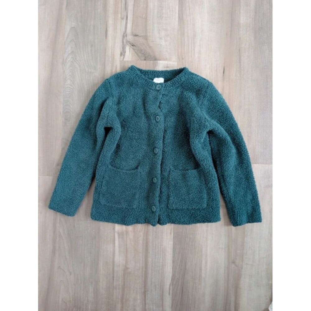 Hanna Andersson Green Fluffy Cardigan Sweater, 6-7Y (U1)